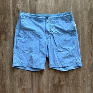 Onia The Calder 7.5" Swim Trunks XL Light Blue Mesh Lined Adjustable Drawstring